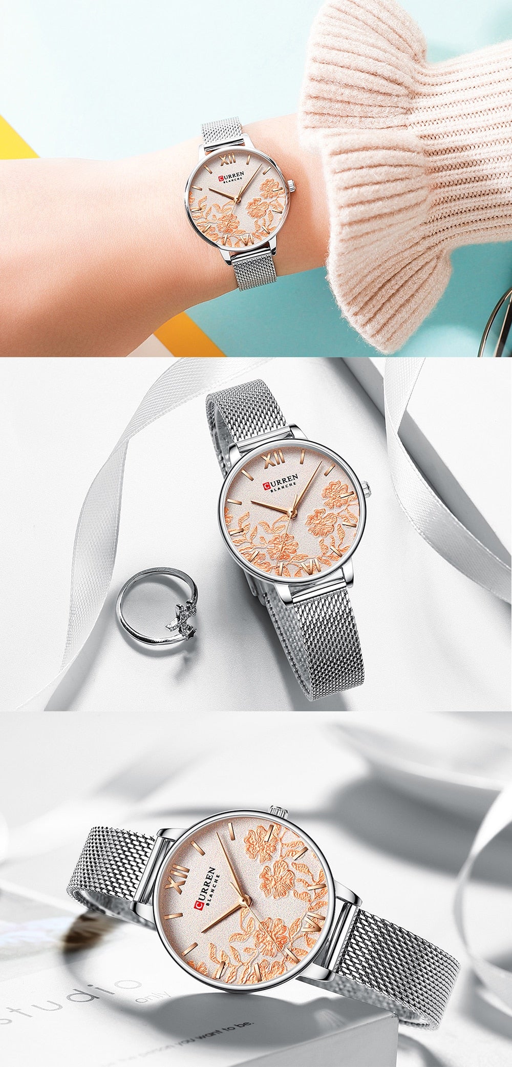 YSYH Leather Women Watches Beautiful Unique Design Dial Quartz Wristwatch Clock Female Fashion Dress Watch Montre femme