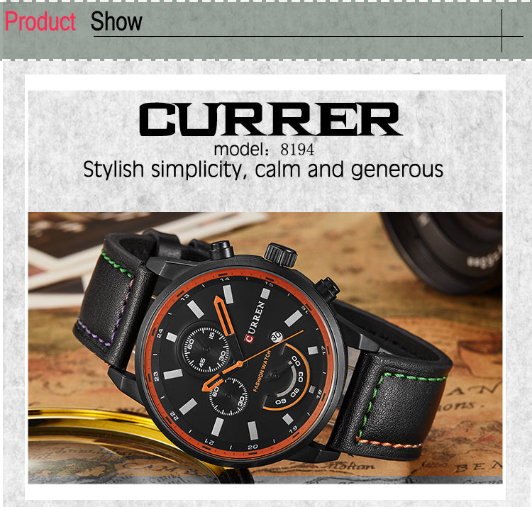 YSYH Men's Casual Analog Sport Quartz Watch Men Watches High Quality Leather Drop Shipping Wristwatch Male Clock