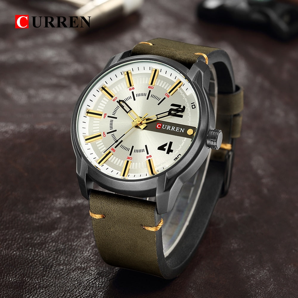 Casual Analog Quartz Wrist Watch YSYH High Quality Leather Strap Man Clock Water Resistant Relojes Hombre