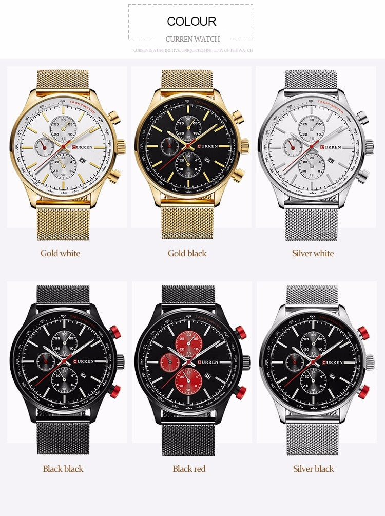 YSYH Brand Luxury Casual Sports Men Watches Stainless Steel Wristwatch Date Male Clock