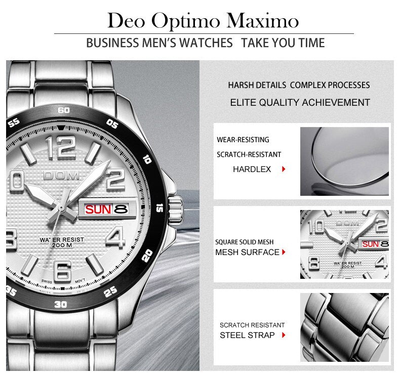 YSYH Men's Casual Quartz Wristwatch Waterproof Reloj Hombre Sport Relogio Masculino
