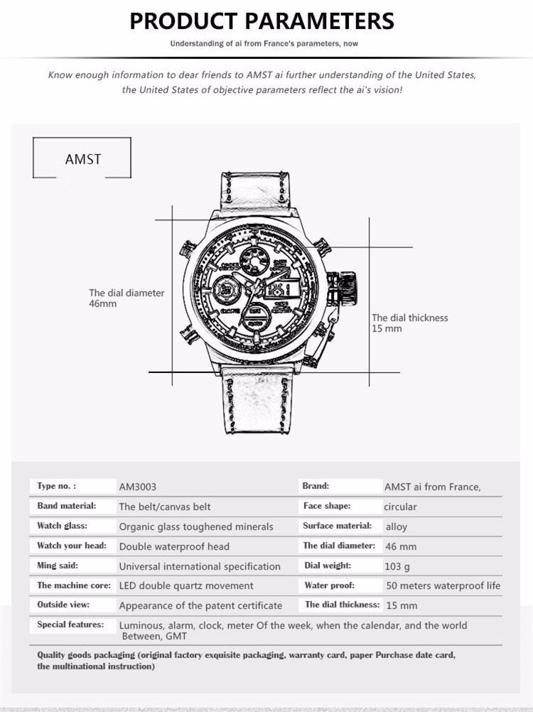 YSYH Wrangler Series Men's Watch 50 Meter Dive Leather Strap Military Watch Men's Waterproof Sports Quartz Alarm Clock New