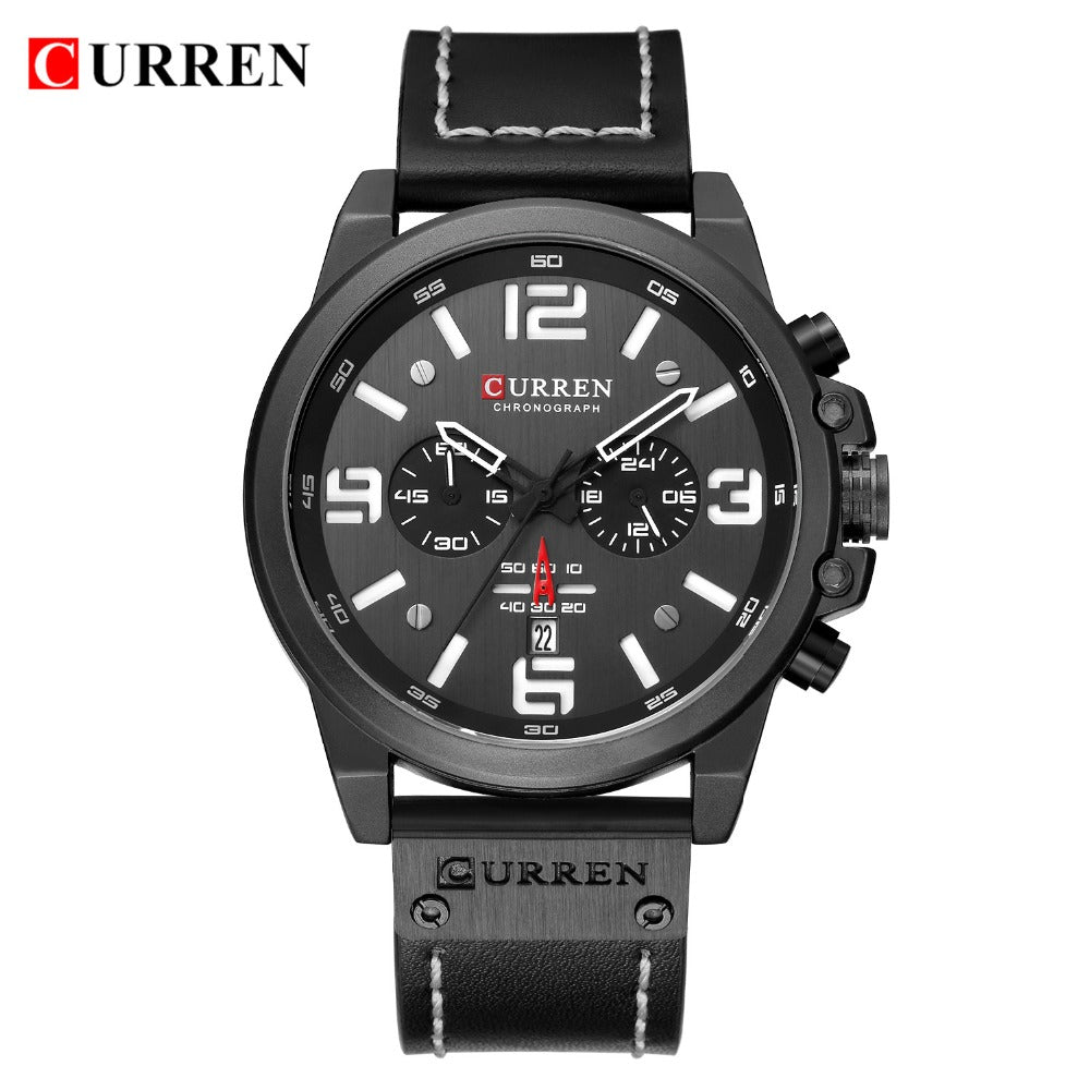 YSYH Classic Black White Chronograph Watch Men's Watches Casual Quartz Wristwatch Male Clock