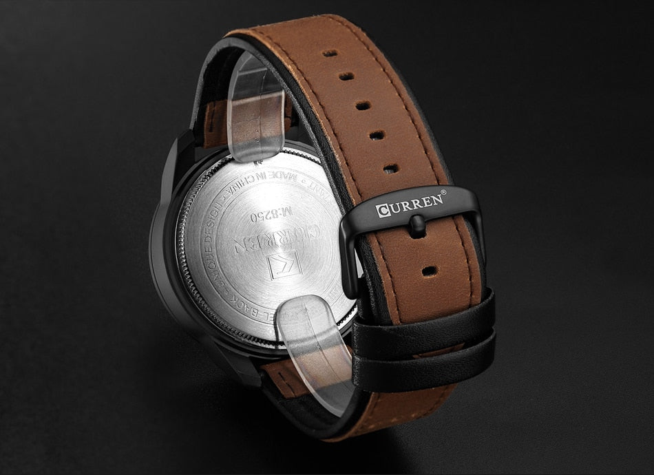 YSYH Brand Quartz Watch Men Military Leather Sports Watches