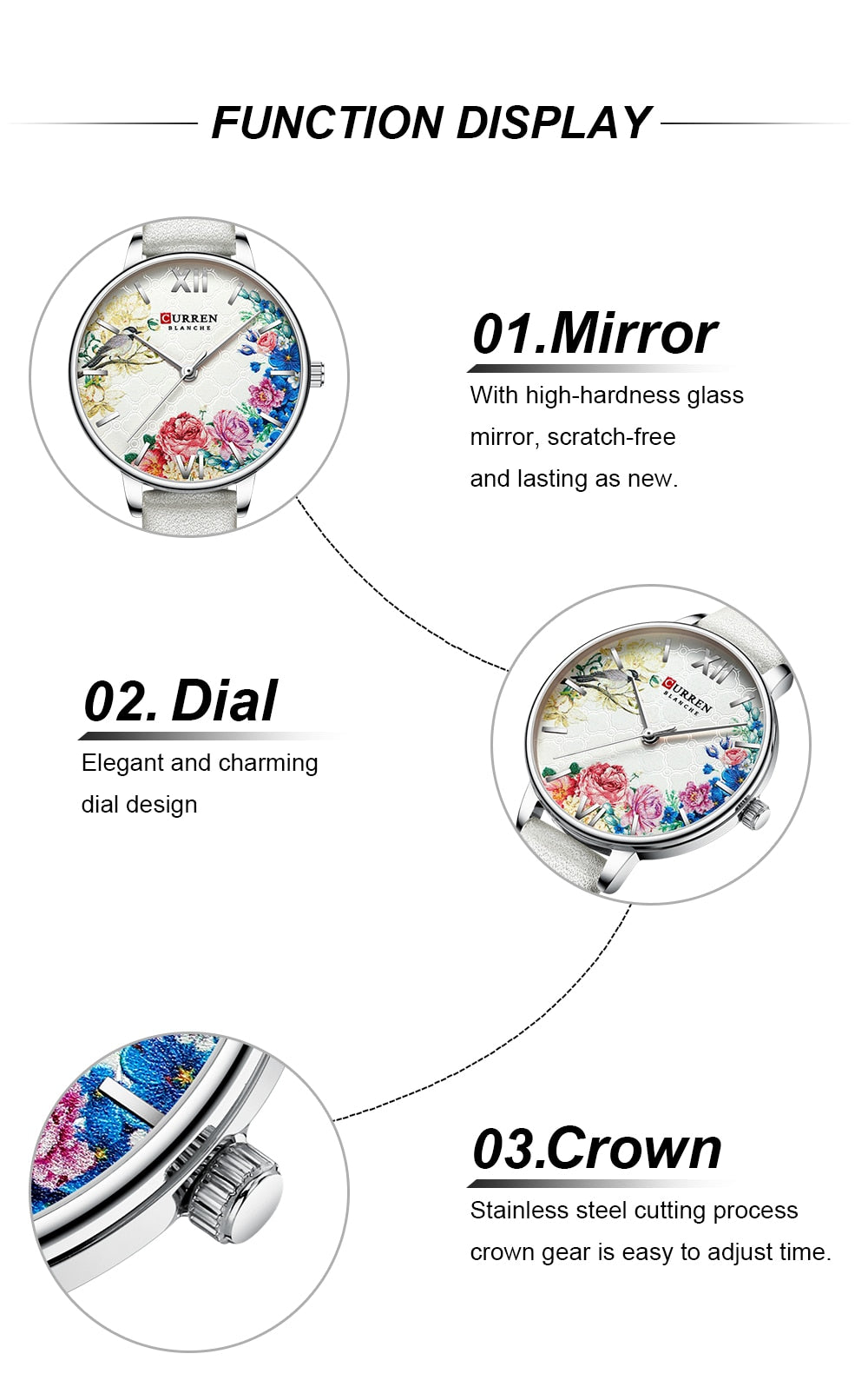 YSYH White Leather Watch for Women Watches Fashion Flower Quartz Wristwatch Female Clock Reloj Mujer Charms Ladies Gift