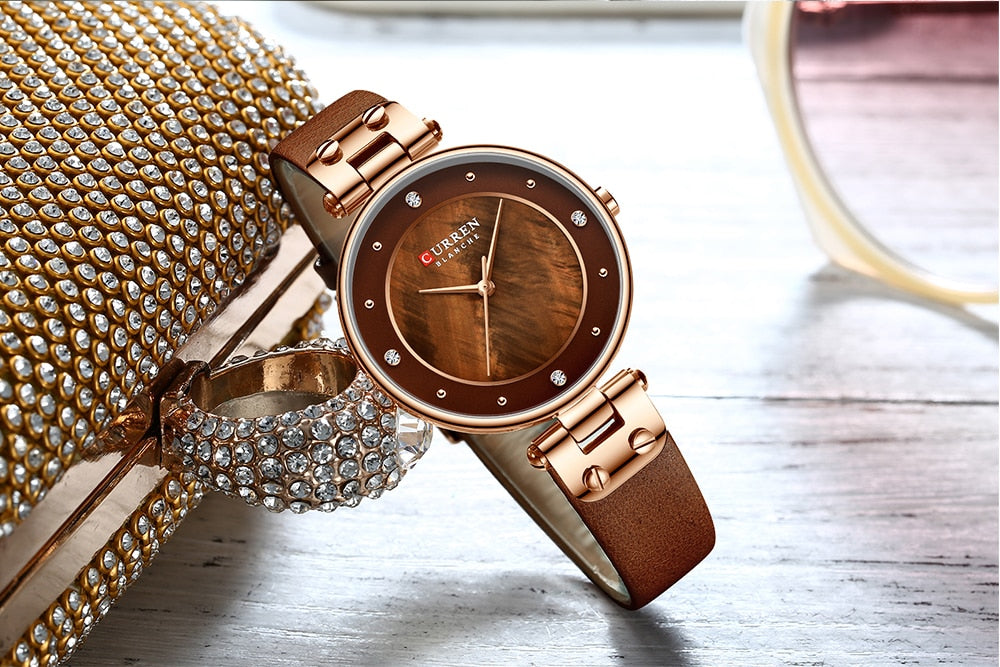 YSYH Women Watches Reloj Mujer Luxury Leather Strap Wristwatch for Women Blue Clock Stylish Quartz Ladies Watch