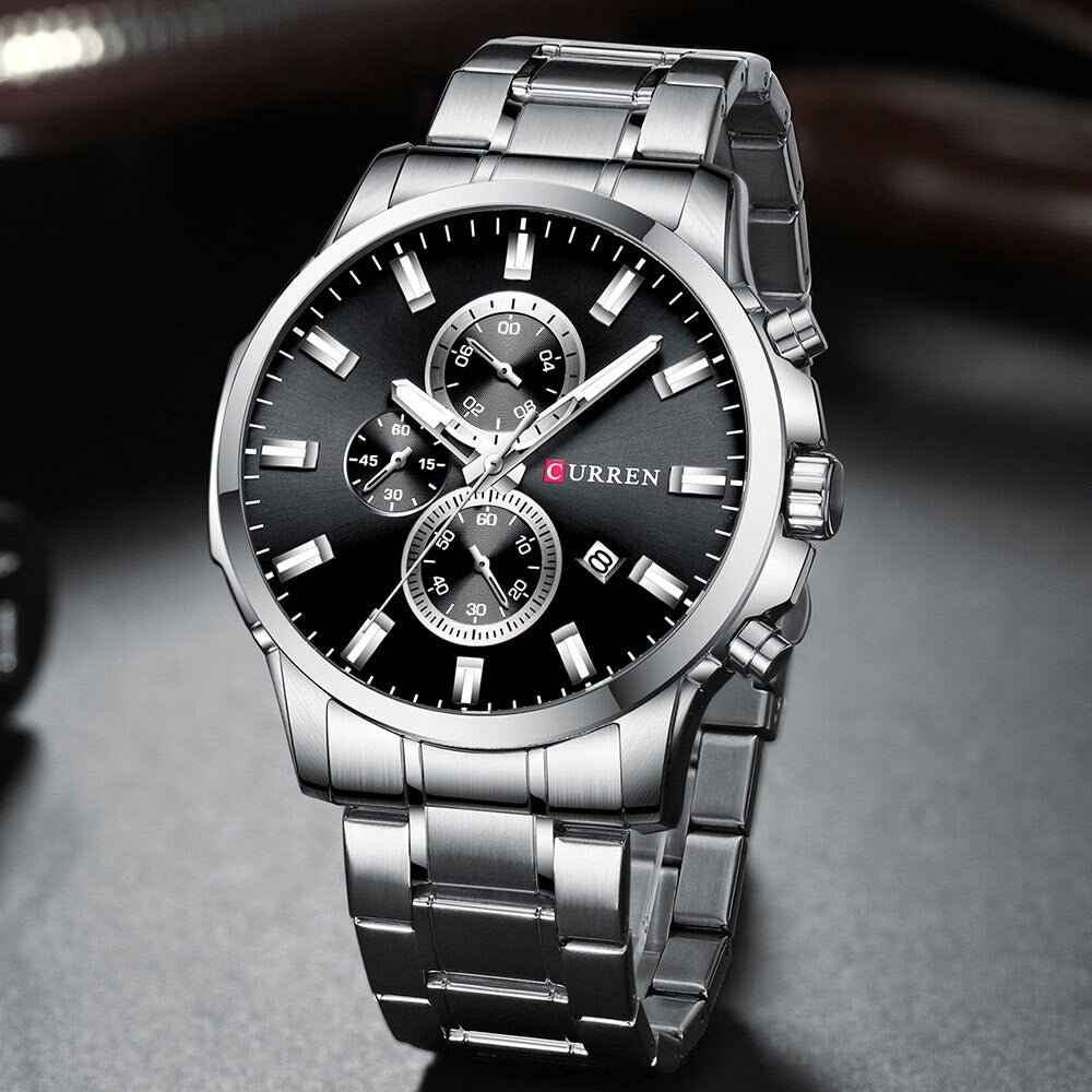 YSYH Fashion Watches Men Coffee Clock Men Quartz Wristwatch Stainless Steel Band Chronograph Watch Male