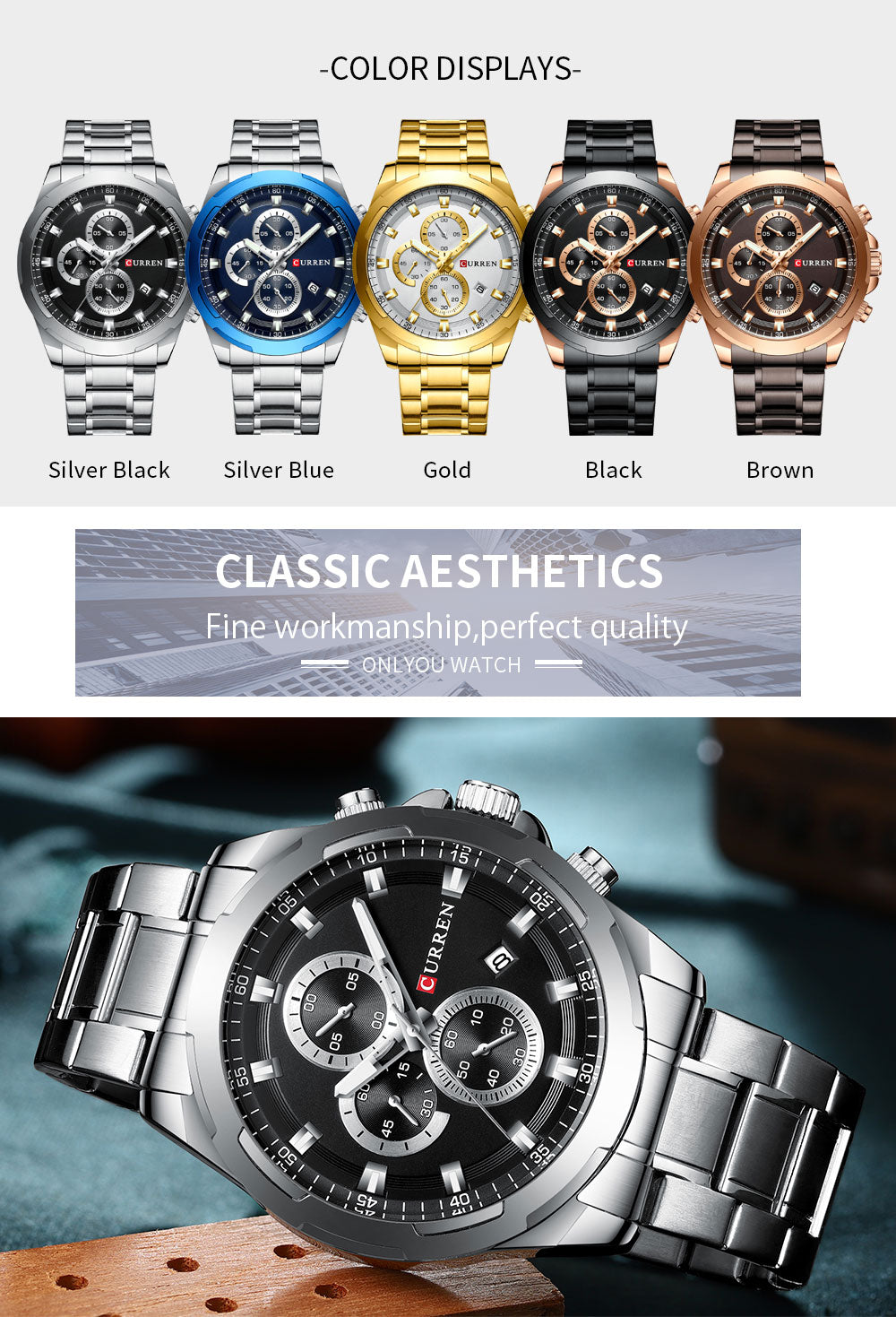 YSYH Watches Men Sport Wristwatch Fashion Business Analog Quartz Watch Male Clock Chronograph Stainless steel Watch