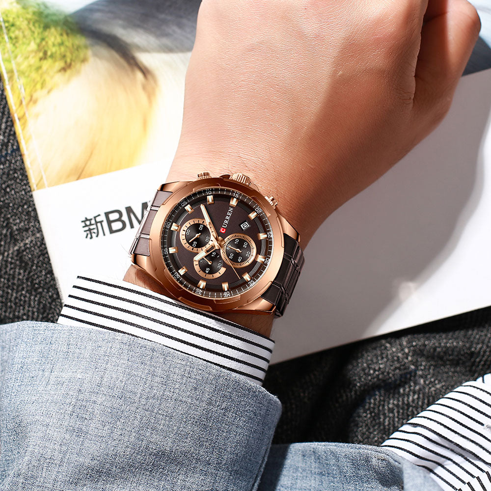 YSYH Watches Men Sport Wristwatch Fashion Business Analog Quartz Watch Male Clock Chronograph Stainless steel Watch