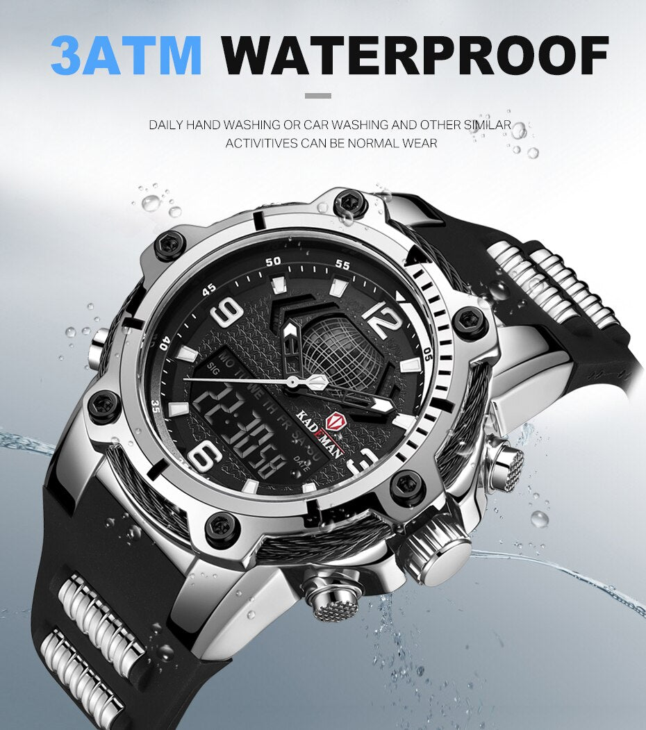 YSYH Fashion Men's Sport Quartz Watch Man Multifunction Waterproof Luminous Wristwatch Men Dual Dispay Clock Horloges Mannen