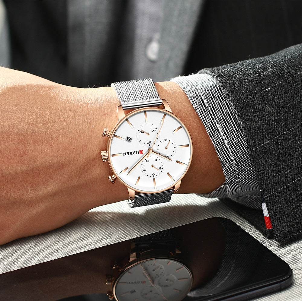 YSYH Men Luxury Quartz Military Watch Stainless Steel Band Wrist Watches Clock Date Dropshipping