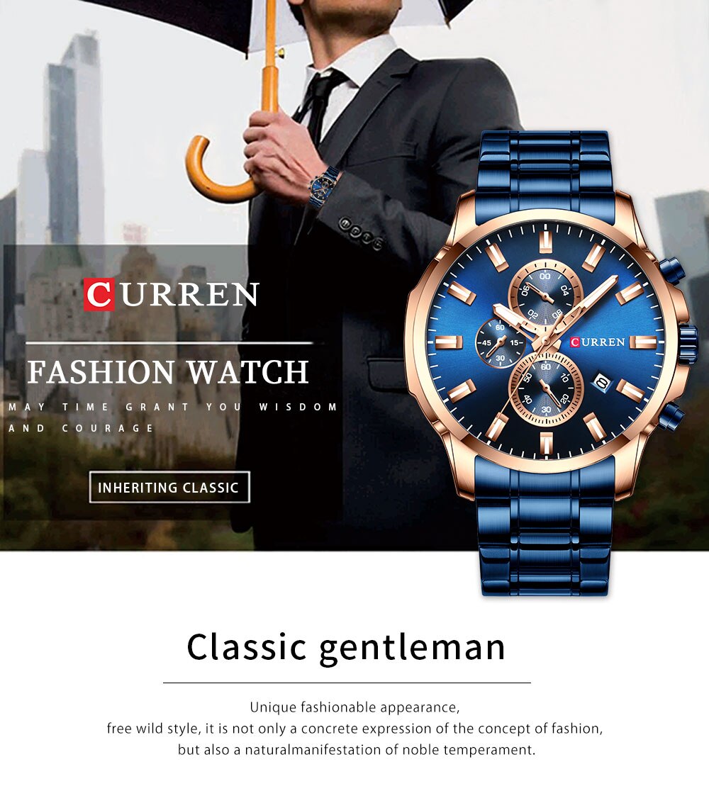 YSYH Fashion Watches Men Coffee Clock Men Quartz Wristwatch Stainless Steel Band Chronograph Watch Male