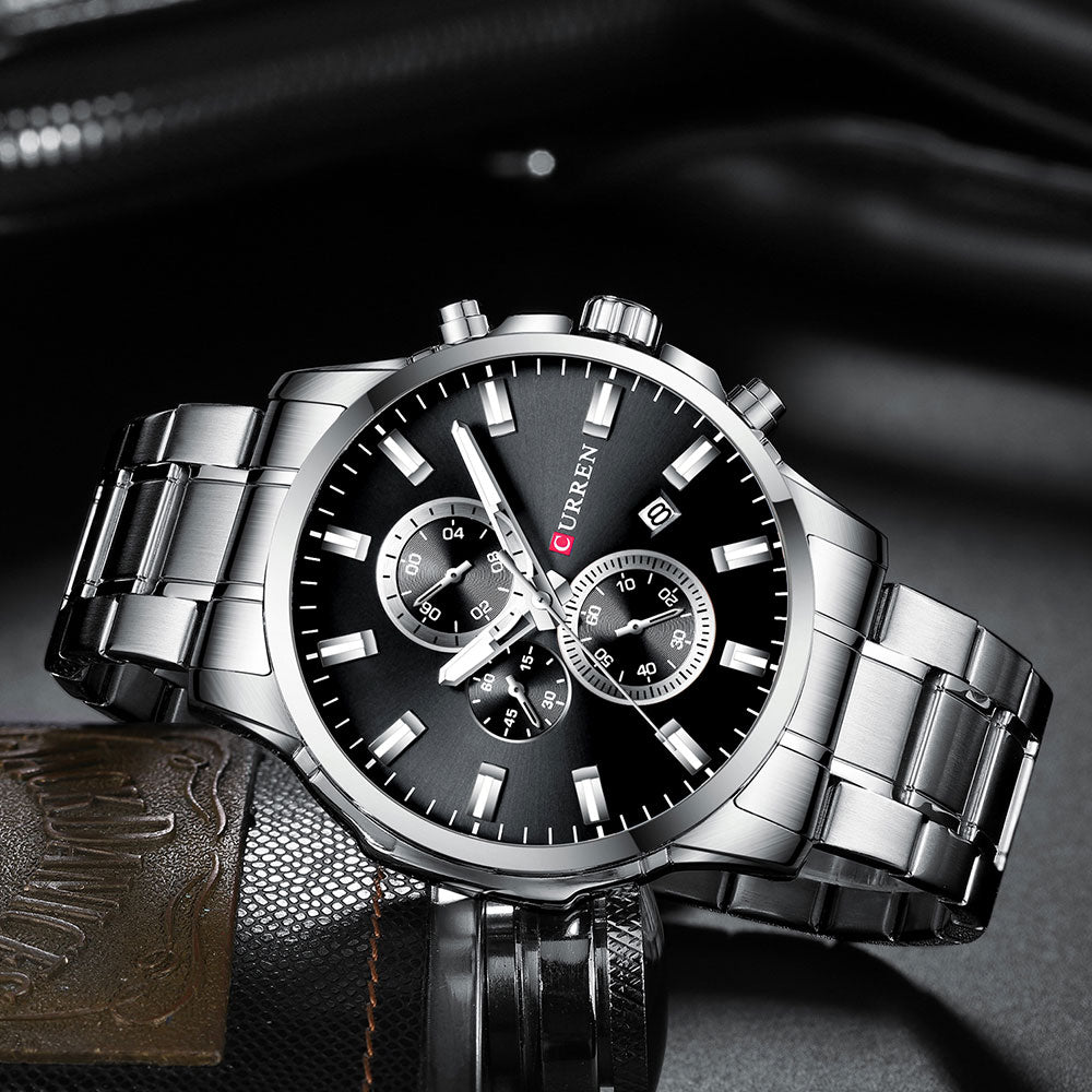 YSYH Fashion Watches Men Coffee Clock Men Quartz Wristwatch Stainless Steel Band Chronograph Watch Male