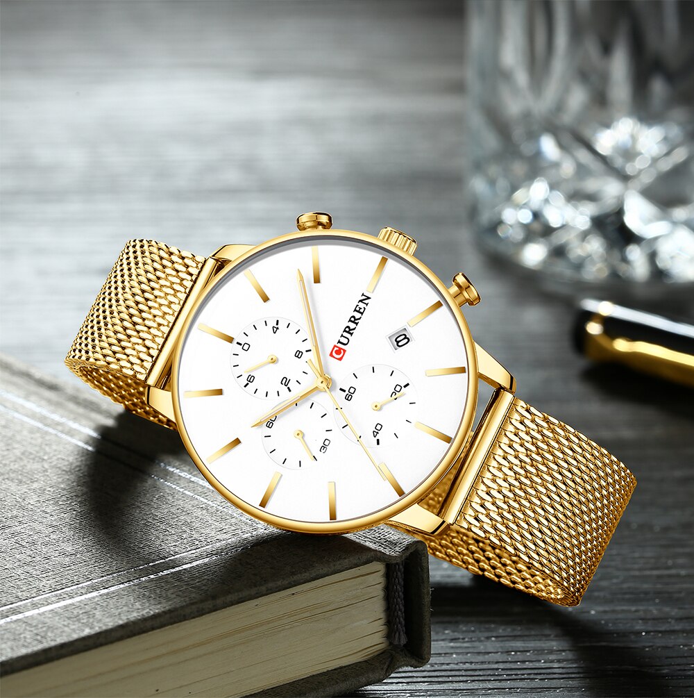 YSYH Men Luxury Quartz Military Watch Stainless Steel Band Wrist Watches Clock Date Dropshipping