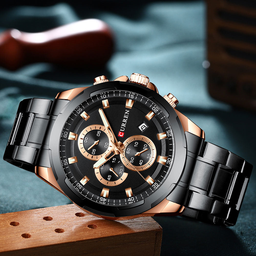 YSYH Watches Men Sport Wristwatch Fashion Business Analog Quartz Watch Male Clock Chronograph Stainless steel Watch