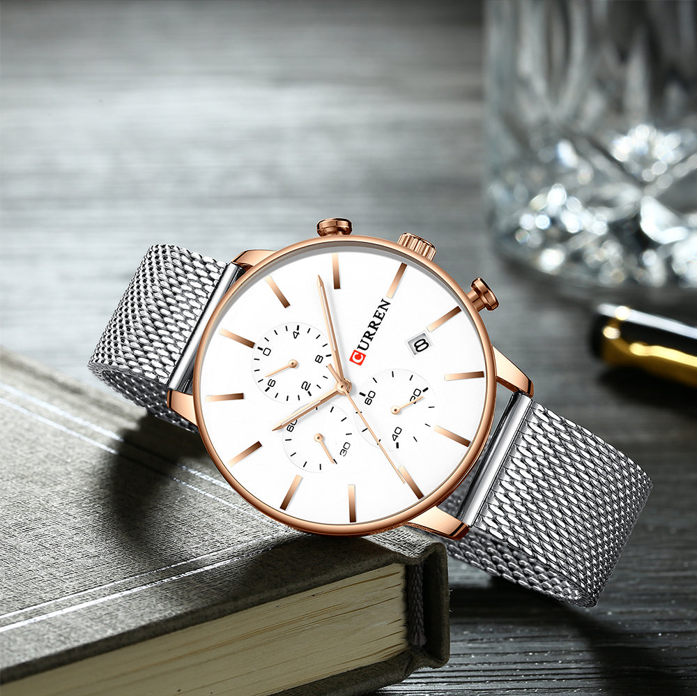 YSYH Men Luxury Quartz Military Watch Stainless Steel Band Wrist Watches Clock Date Dropshipping
