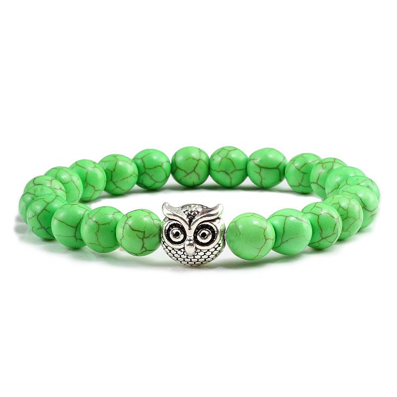 Sliver Owl Turquoises Bracelet-Bracelet-Rossny