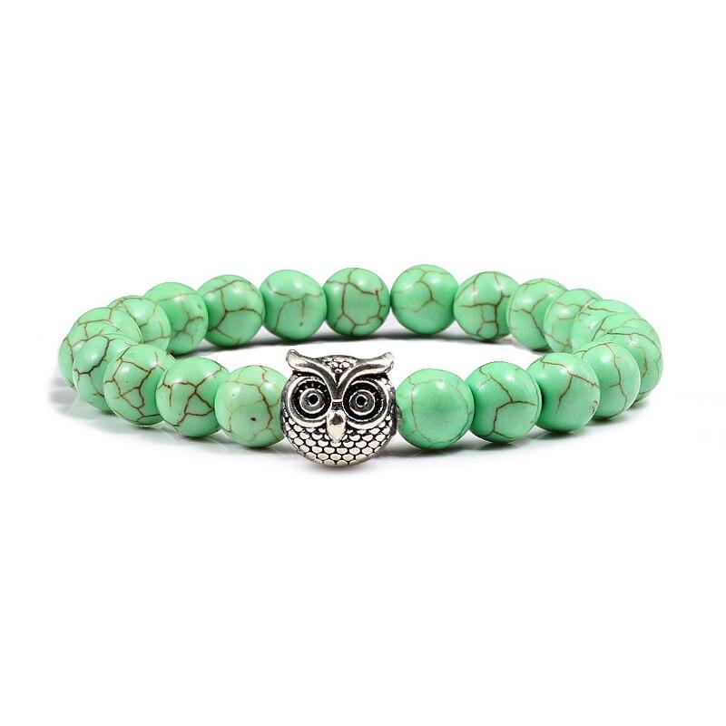 Sliver Owl Turquoises Bracelet-Bracelet-Rossny