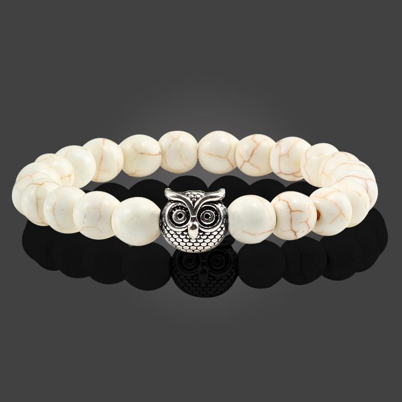 Sliver Owl Turquoises Bracelet-Bracelet-Rossny