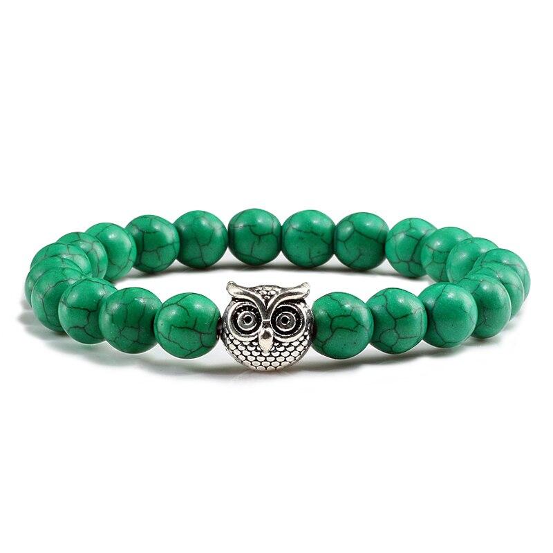 Sliver Owl Turquoises Bracelet-Bracelet-Rossny