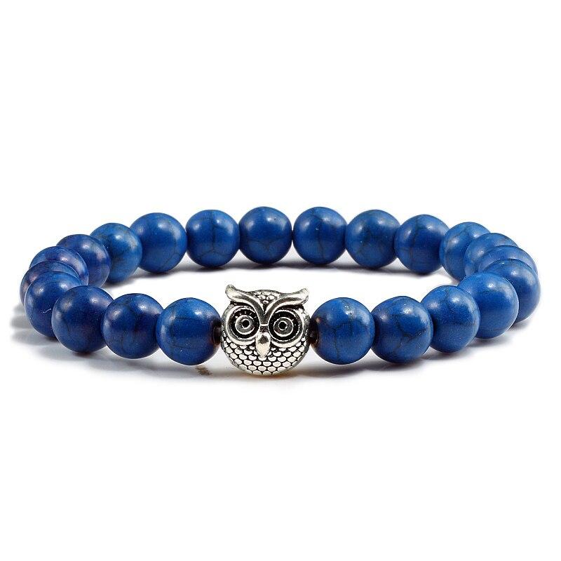 Sliver Owl Turquoises Bracelet-Bracelet-Rossny