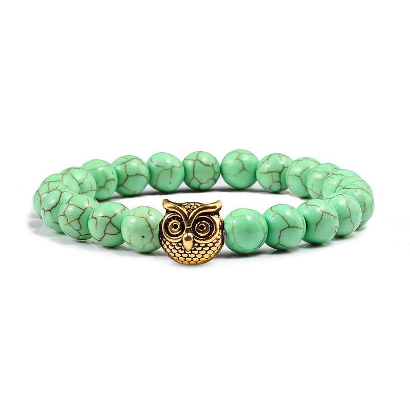 Sliver Owl Turquoises Bracelet-Bracelet-Rossny