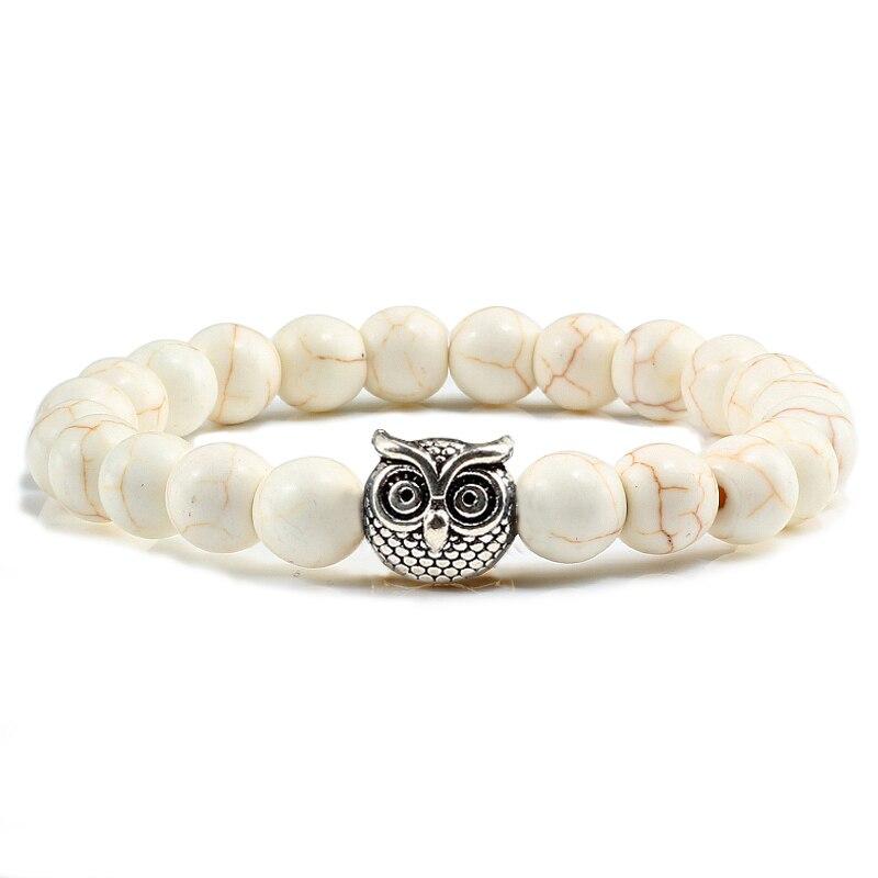 Sliver Owl Turquoises Bracelet-Bracelet-Rossny