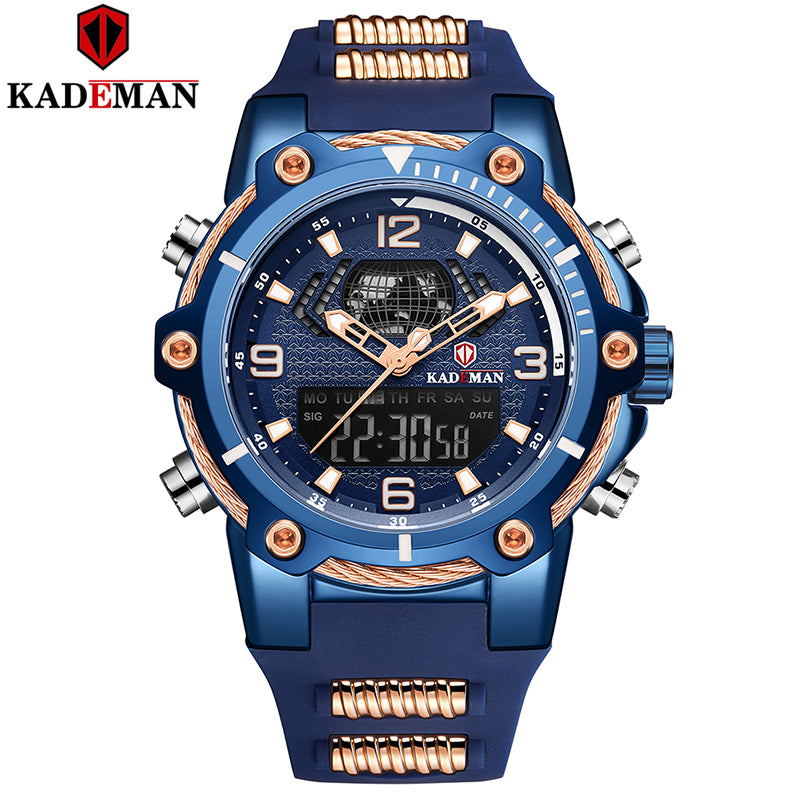 YSYH Fashion Men's Sport Quartz Watch Man Multifunction Waterproof Luminous Wristwatch Men Dual Dispay Clock Horloges Mannen