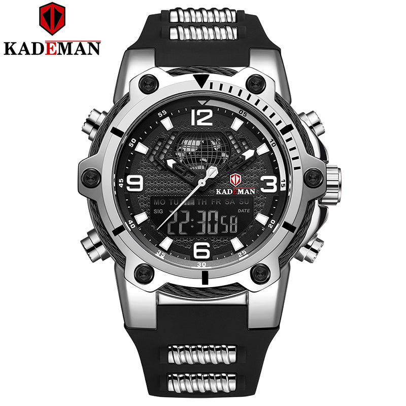 YSYH Fashion Men's Sport Quartz Watch Man Multifunction Waterproof Luminous Wristwatch Men Dual Dispay Clock Horloges Mannen