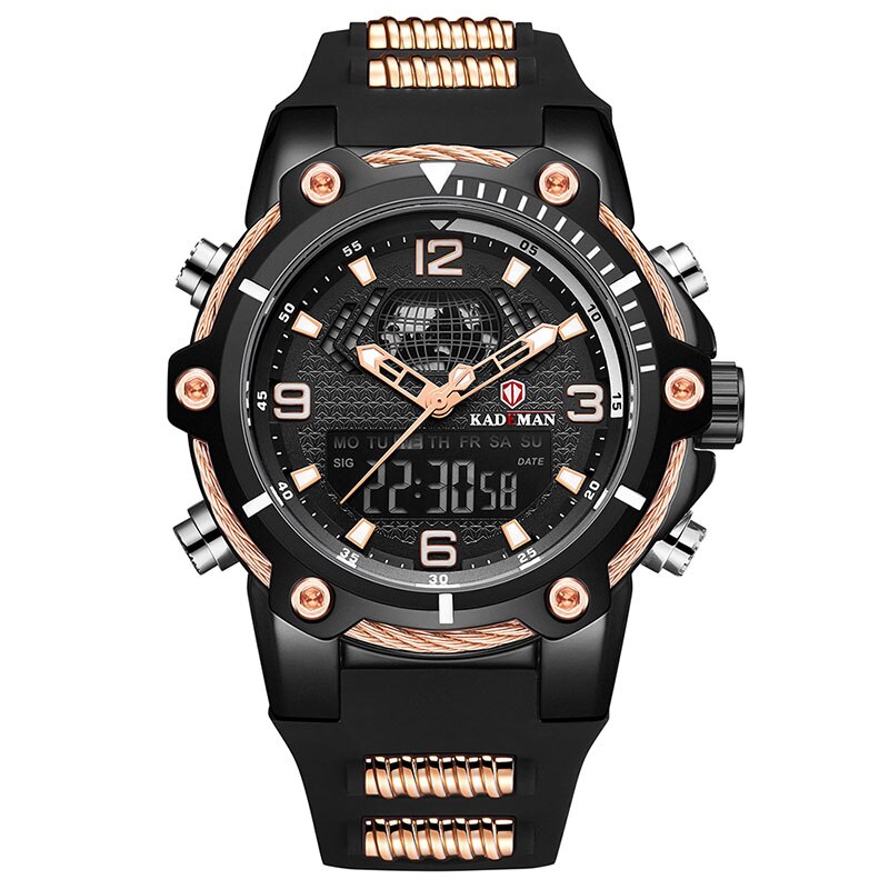 YSYH Fashion Men's Sport Quartz Watch Man Multifunction Waterproof Luminous Wristwatch Men Dual Dispay Clock Horloges Mannen
