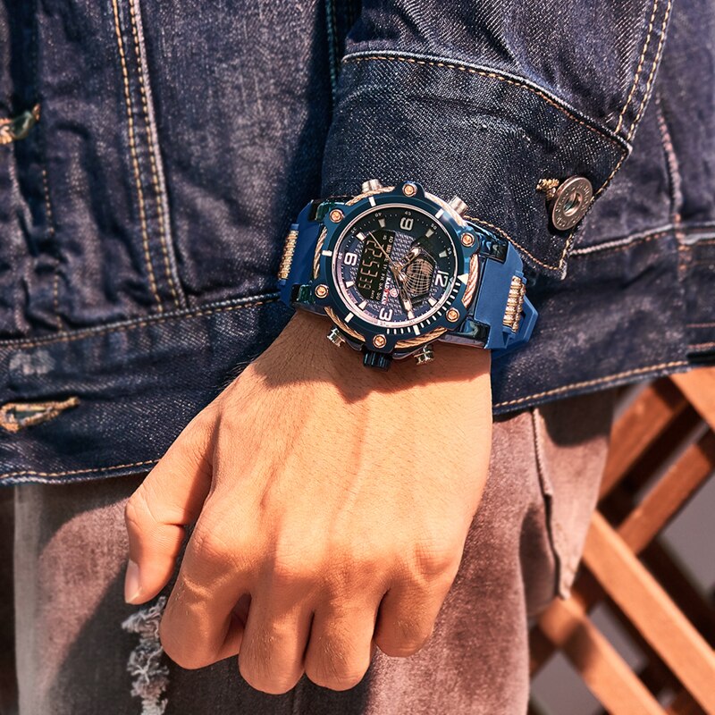 YSYH Fashion Men's Sport Quartz Watch Man Multifunction Waterproof Luminous Wristwatch Men Dual Dispay Clock Horloges Mannen