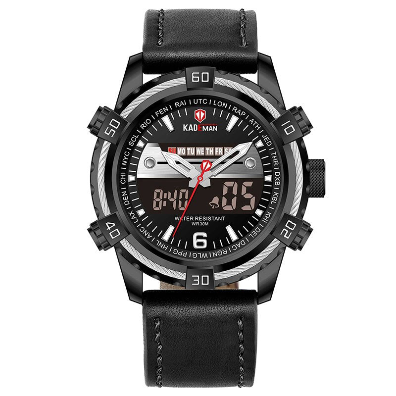 Luxury Male Watch with Alarm Clock Luminous Dial Digital Quartz Top Brand Man Watches New Dual Display Men's Watch