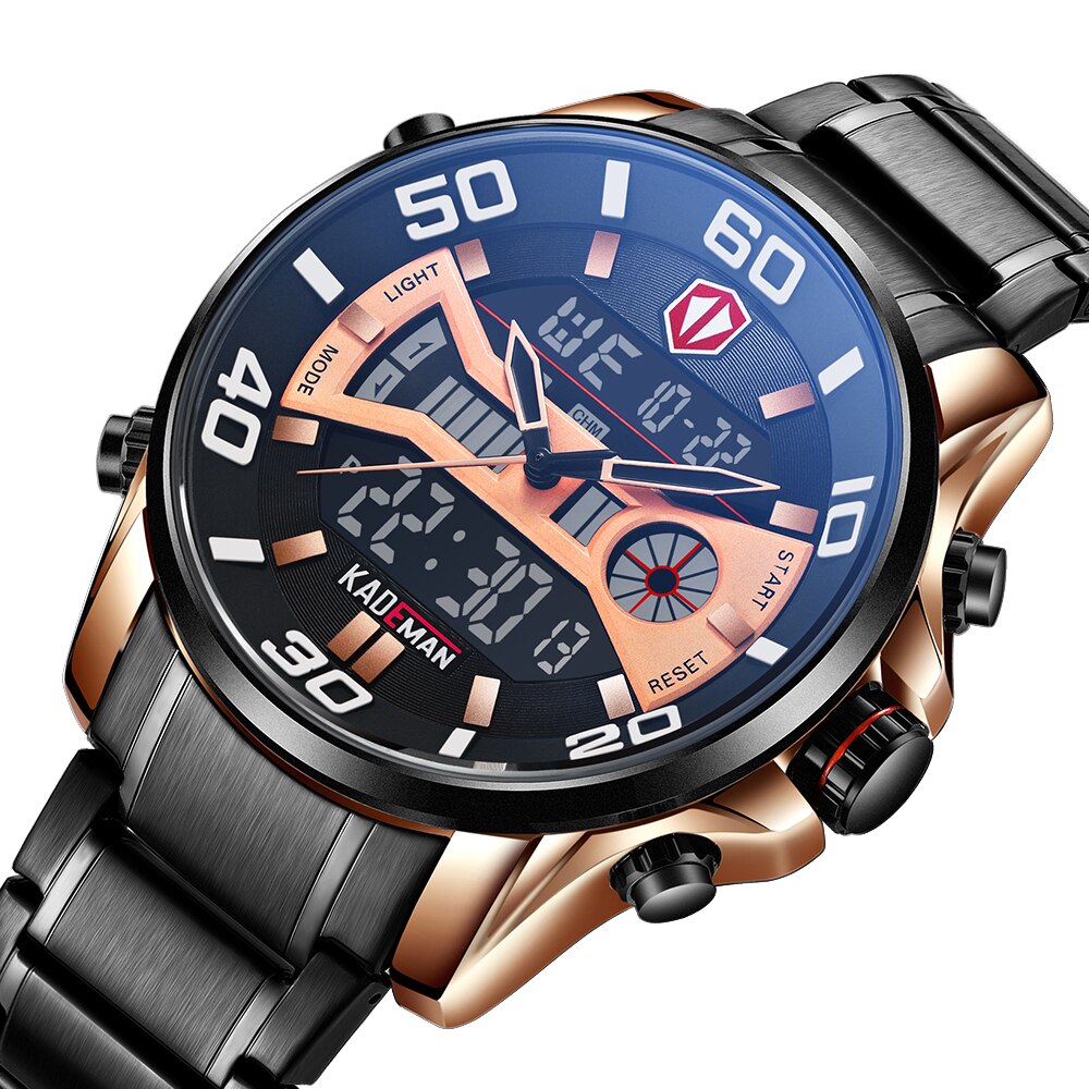 YSYH Men Army Sport Watches Male Military Stainless Quartz Clock Top Brand Mens LED Analog Digital Watch Relogio Masculino