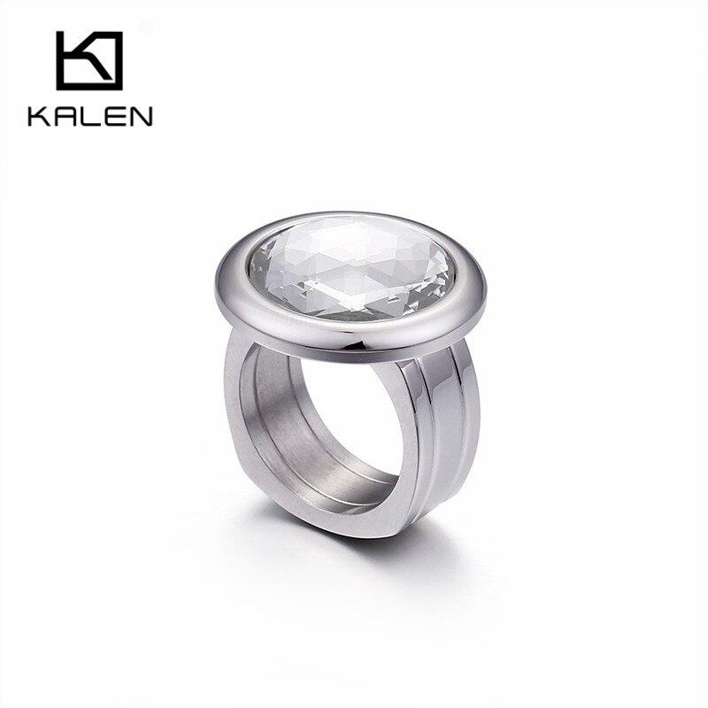 Rossny Women Rings Bulgaria Gold Stainless Steel & Colorful Stone Rings-Rings-Rossny