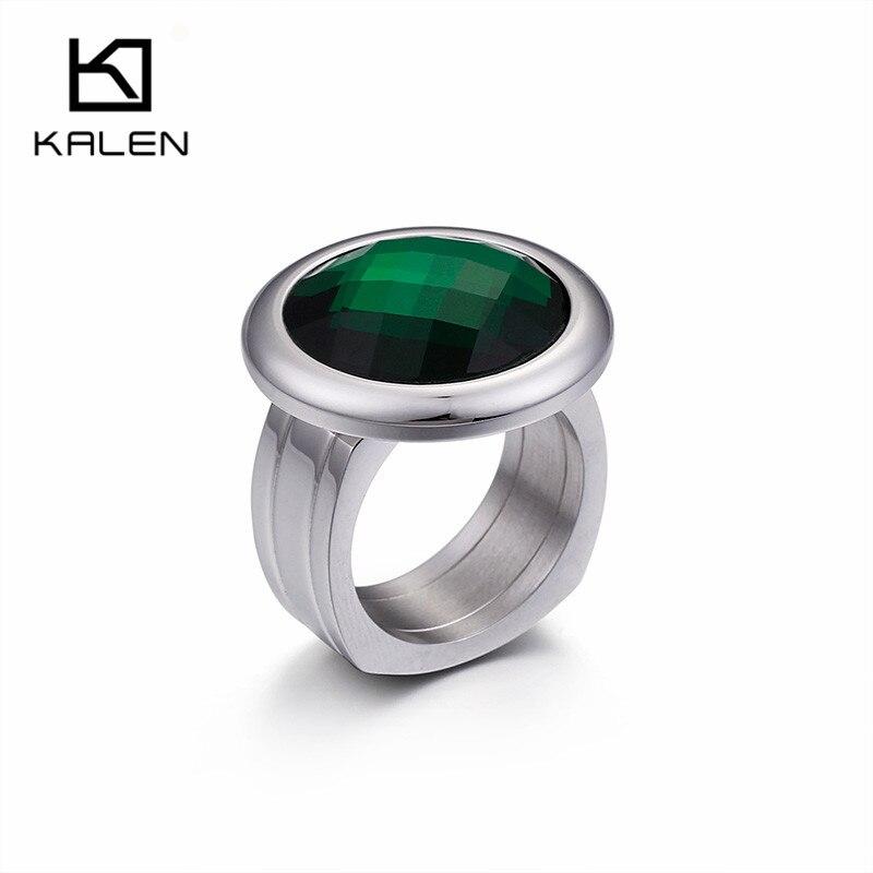 Rossny Women Rings Bulgaria Gold Stainless Steel & Colorful Stone Rings-Rings-Rossny