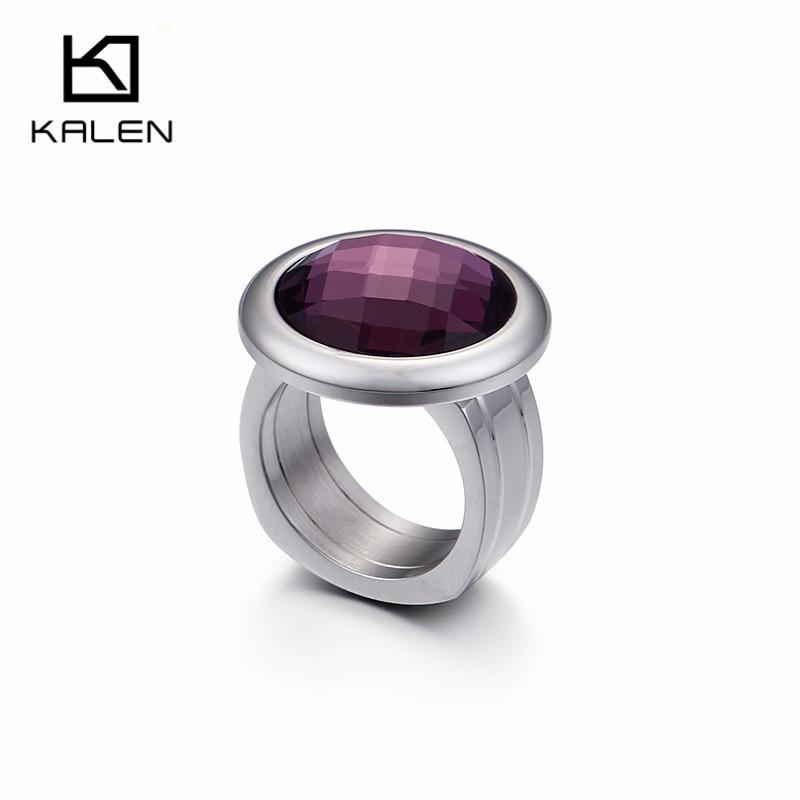 Rossny Women Rings Bulgaria Gold Stainless Steel & Colorful Stone Rings-Rings-Rossny
