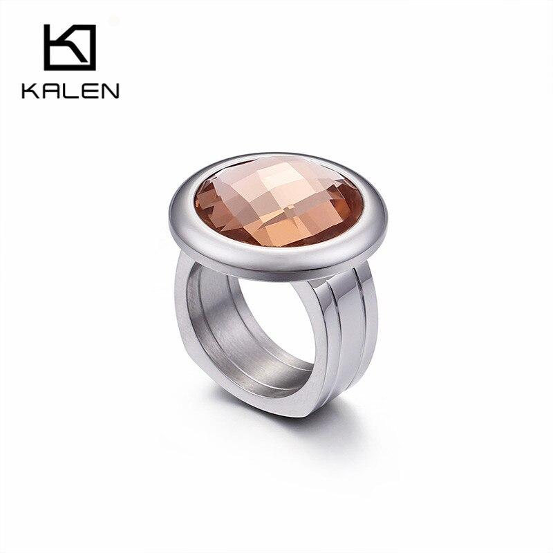 Rossny Women Rings Bulgaria Gold Stainless Steel & Colorful Stone Rings-Rings-Rossny