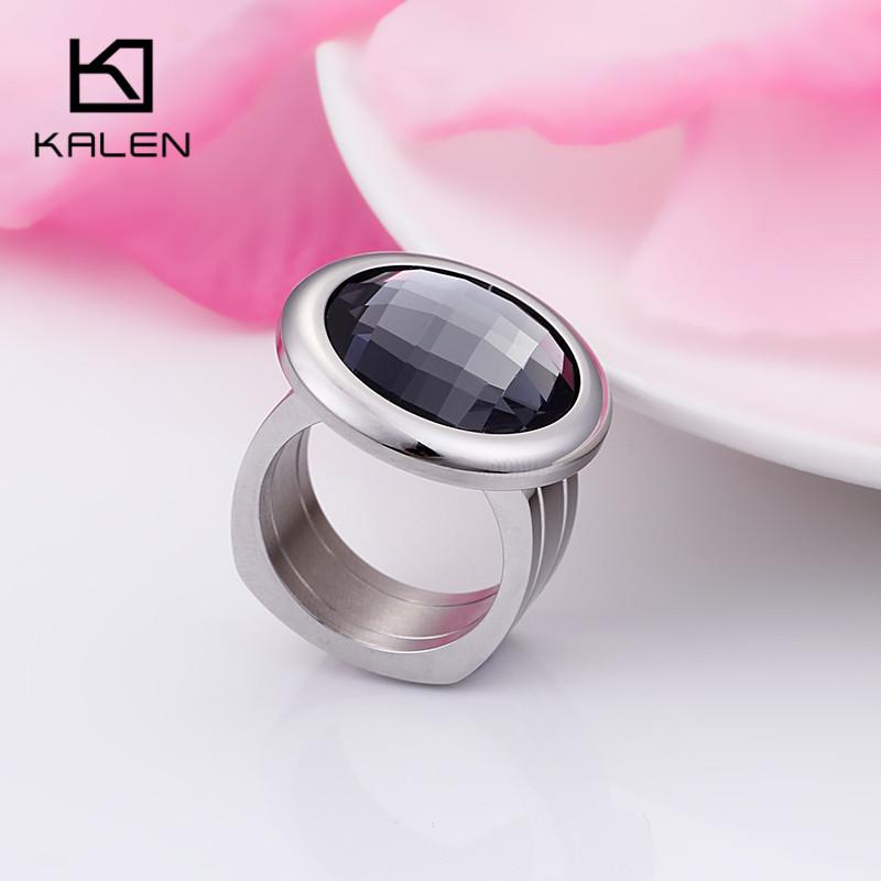 Rossny Women Rings Bulgaria Gold Stainless Steel & Colorful Stone Rings-Rings-Rossny