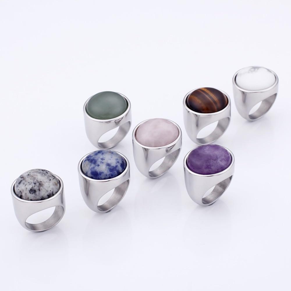 Rossny Crystal Rings Lady Marble Color Stone Rings Women Size 6-9 Antique Silver & Gold Wedding Rings Party Jewelry-Rings-Rossny