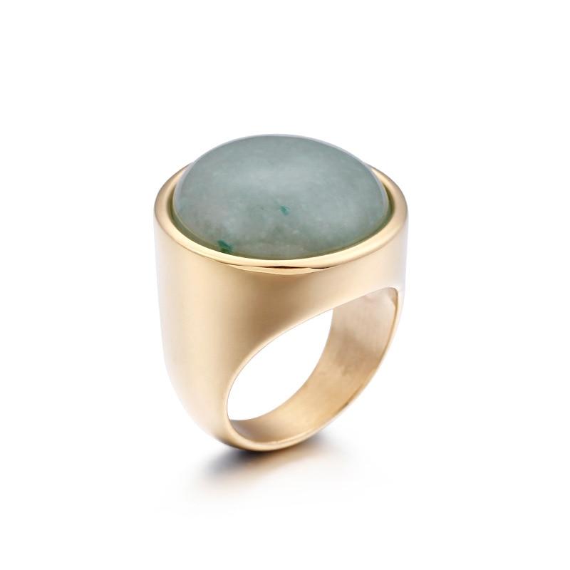 Rossny Crystal Rings Lady Marble Color Stone Rings Women Size 6-9 Antique Silver & Gold Wedding Rings Party Jewelry-Rings-Rossny