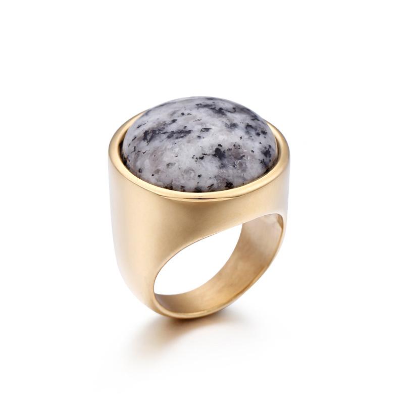 Rossny Crystal Rings Lady Marble Color Stone Rings Women Size 6-9 Antique Silver & Gold Wedding Rings Party Jewelry-Rings-Rossny