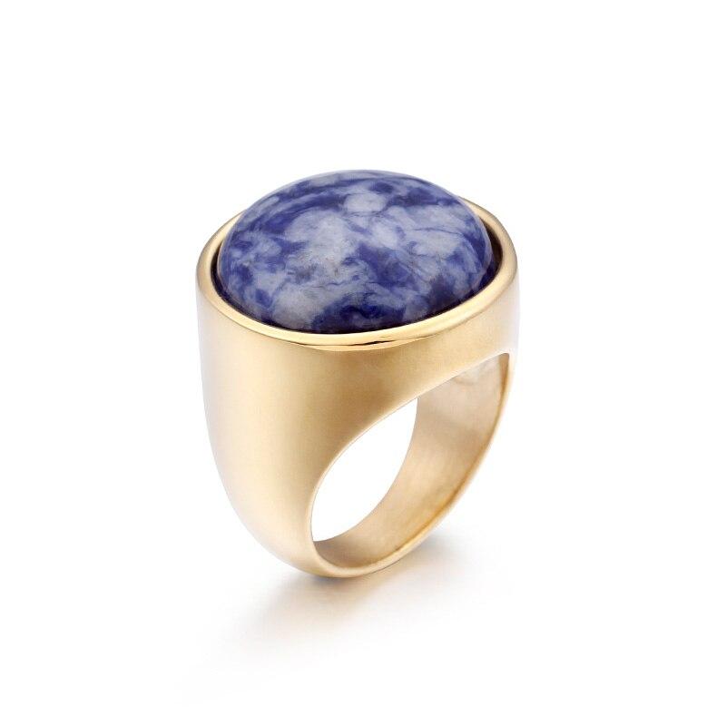 Rossny Crystal Rings Lady Marble Color Stone Rings Women Size 6-9 Antique Silver & Gold Wedding Rings Party Jewelry-Rings-Rossny