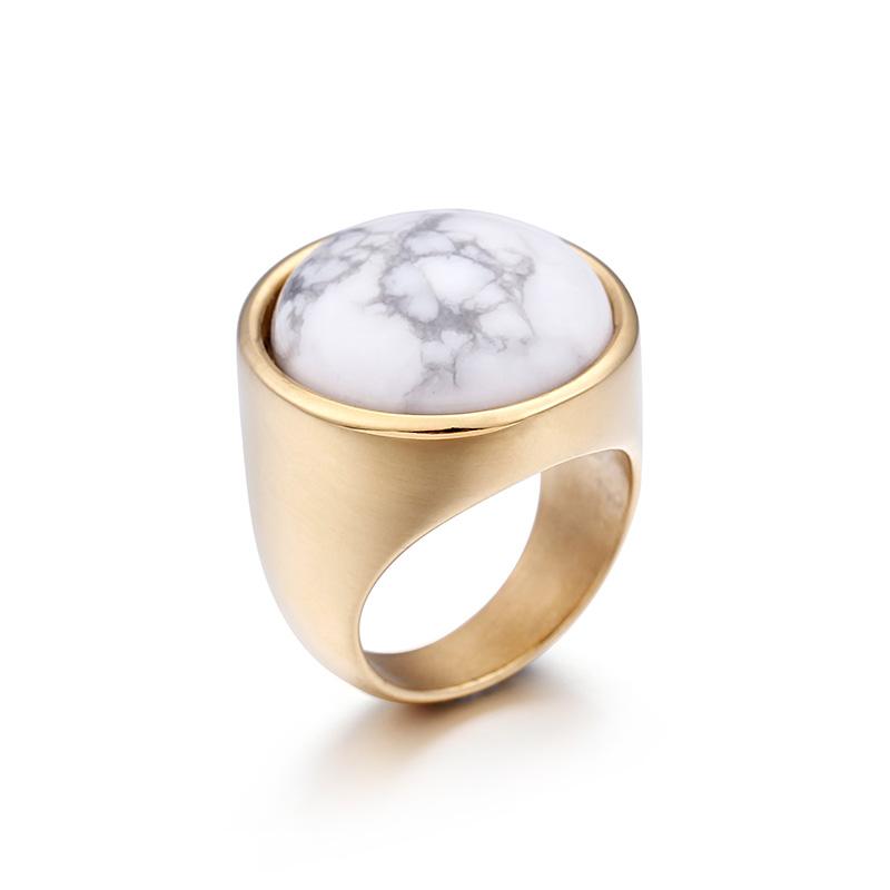 Rossny Crystal Rings Lady Marble Color Stone Rings Women Size 6-9 Antique Silver & Gold Wedding Rings Party Jewelry-Rings-Rossny