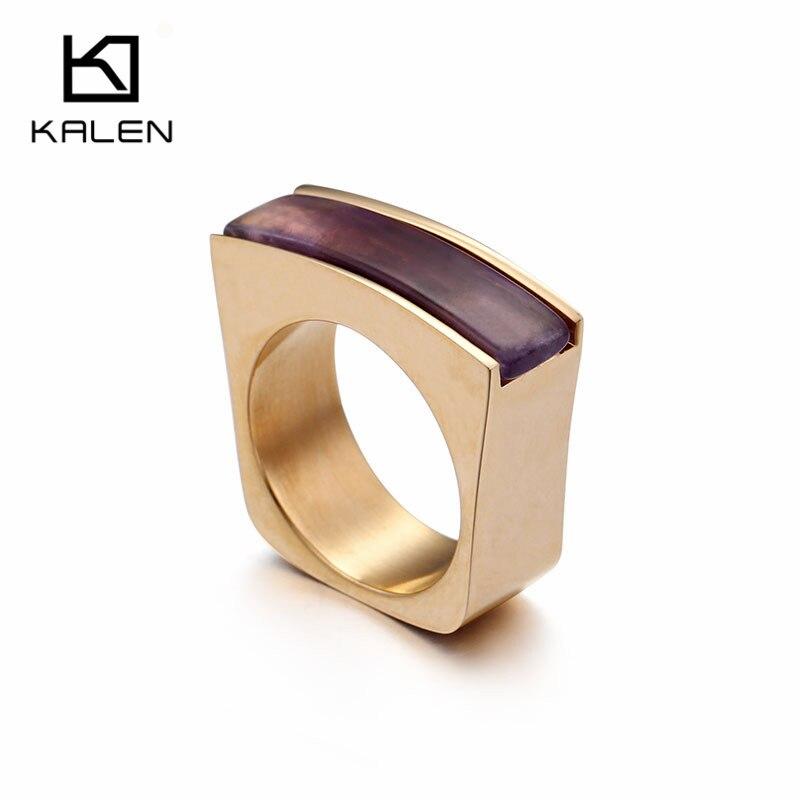 Rossny Stainless Steel Peru Lima Gold Rings For Women Bohemia Colorful Crystal Stone Charm Finger-Rings-Rossny