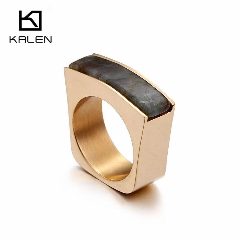 Rossny Stainless Steel Peru Lima Gold Rings For Women Bohemia Colorful Crystal Stone Charm Finger-Rings-Rossny