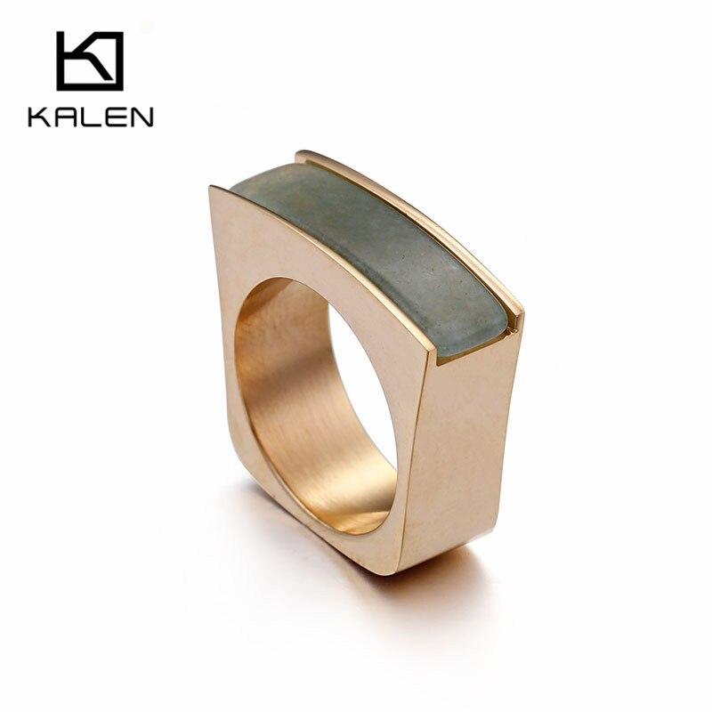 Rossny Stainless Steel Peru Lima Gold Rings For Women Bohemia Colorful Crystal Stone Charm Finger-Rings-Rossny