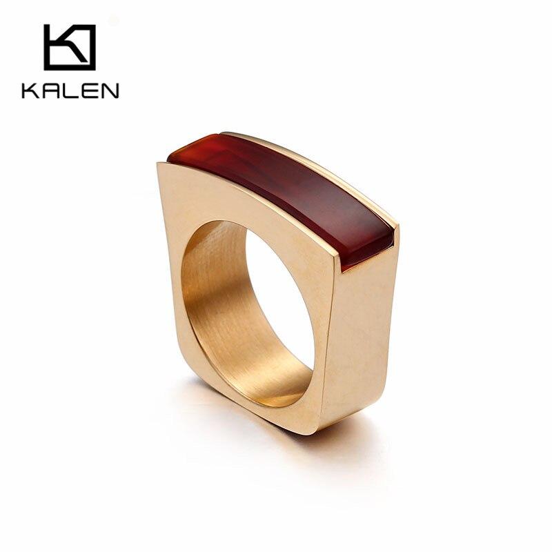 Rossny Stainless Steel Peru Lima Gold Rings For Women Bohemia Colorful Crystal Stone Charm Finger-Rings-Rossny