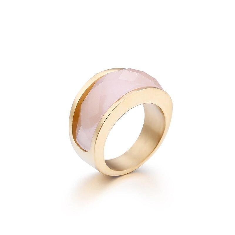 Rossny Wedding Crystal Party All Rings Gold/Silver Stainless Steel Colorful Stone Charm-Rossny