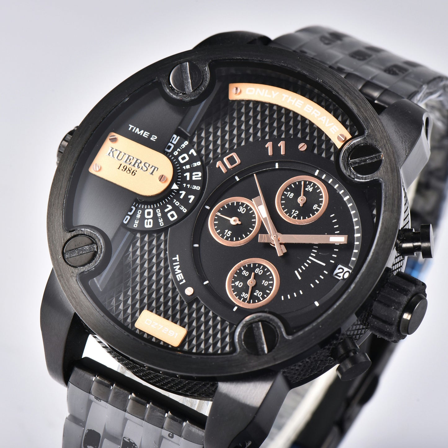 YSYH brand men's wrist watches gold large dial multi-time zone display man sports watch