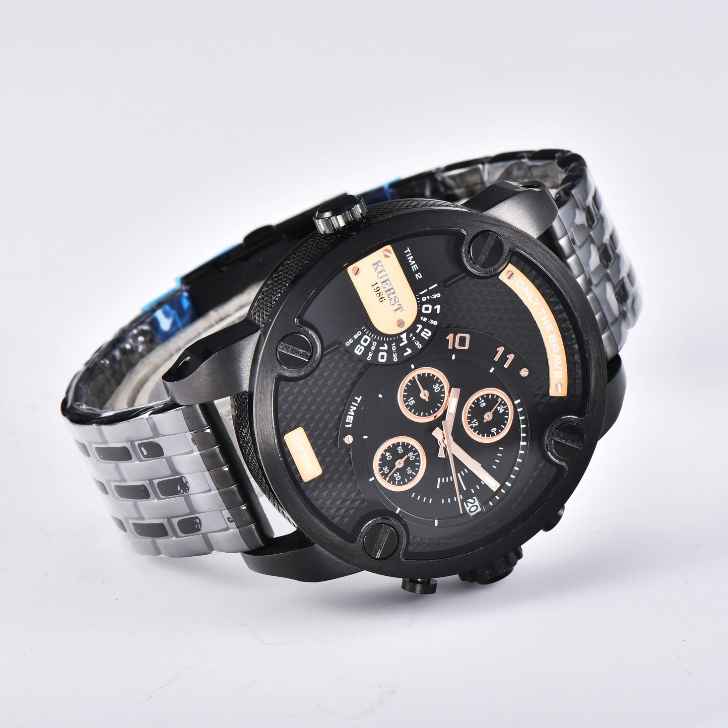 YSYH brand men's wrist watches gold large dial multi-time zone display man sports watch